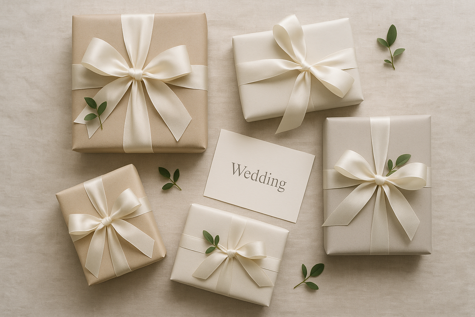 Hochzeitsgeschenke elegant arrangiert – Wunschliste sorgt für sinnvolle Auswahl