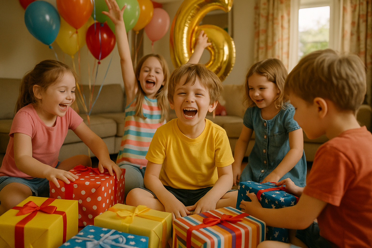 Kinder freuen sich über altersgerechte Geburtstagsgeschenke