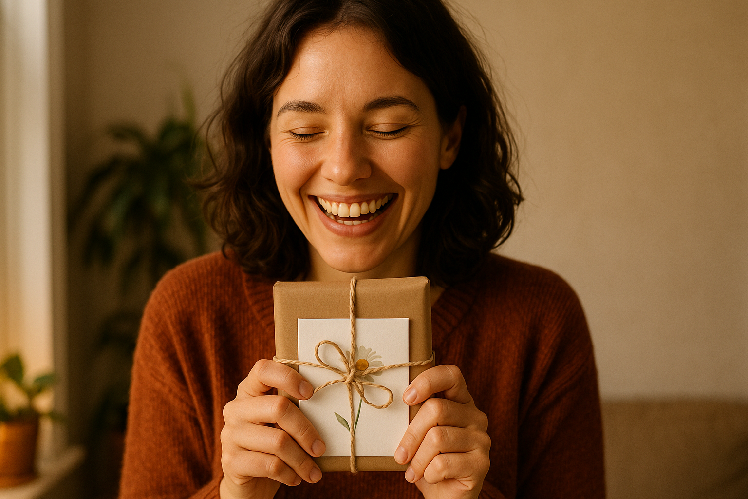 Persönliches Geschenk mit Handgeschriebenem Zettel