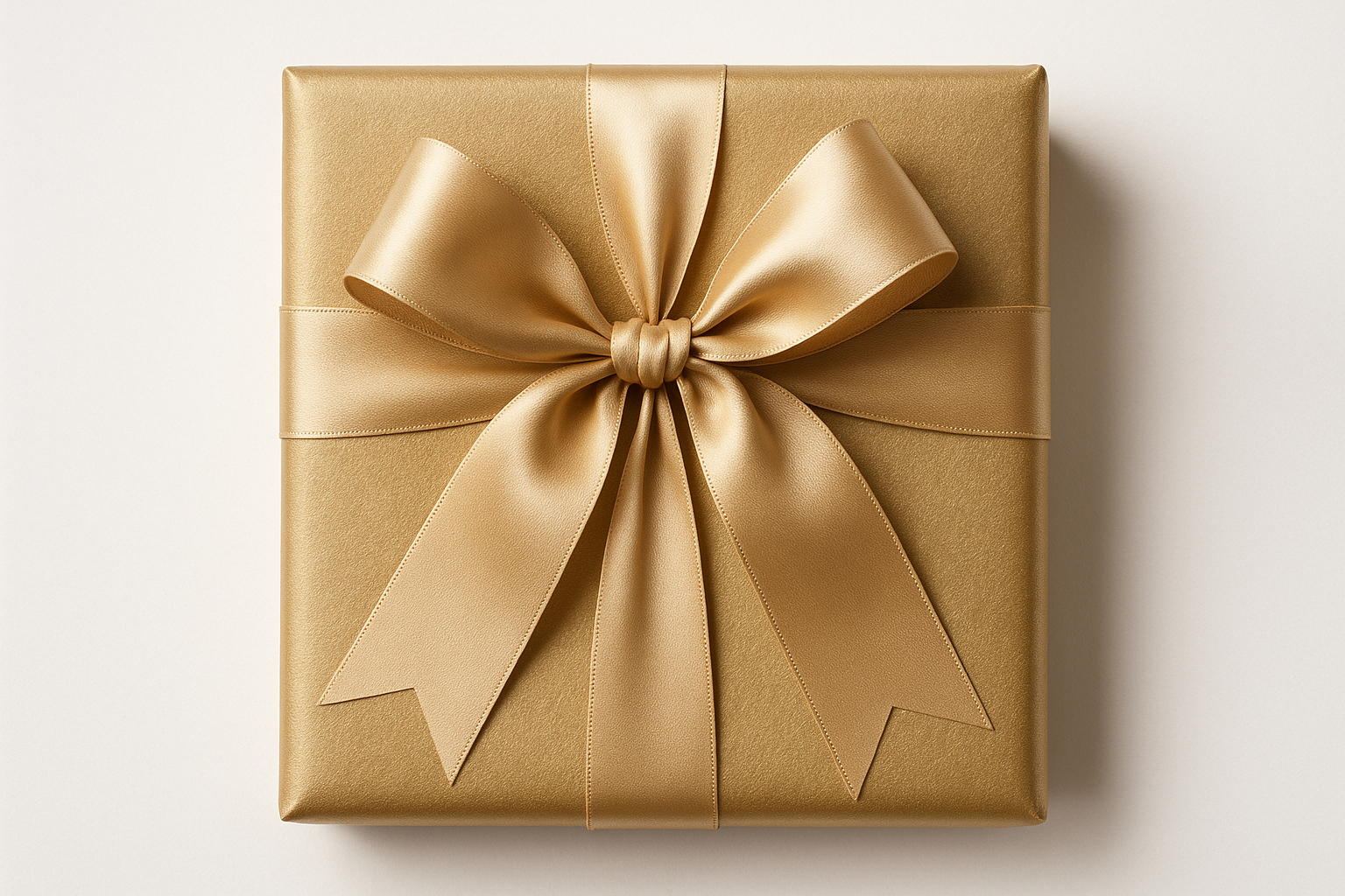 Geschenk liebevoll verpackt mit Geschenkpapier und Band