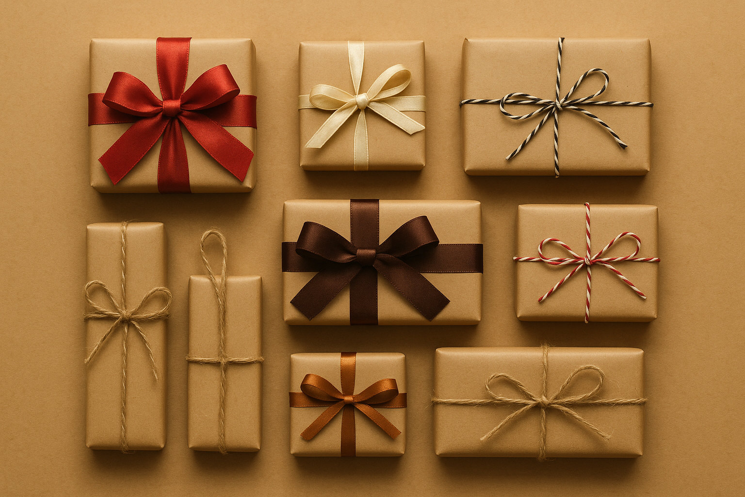 Budgetfreundliche Wichtelgeschenke auf einem Tisch