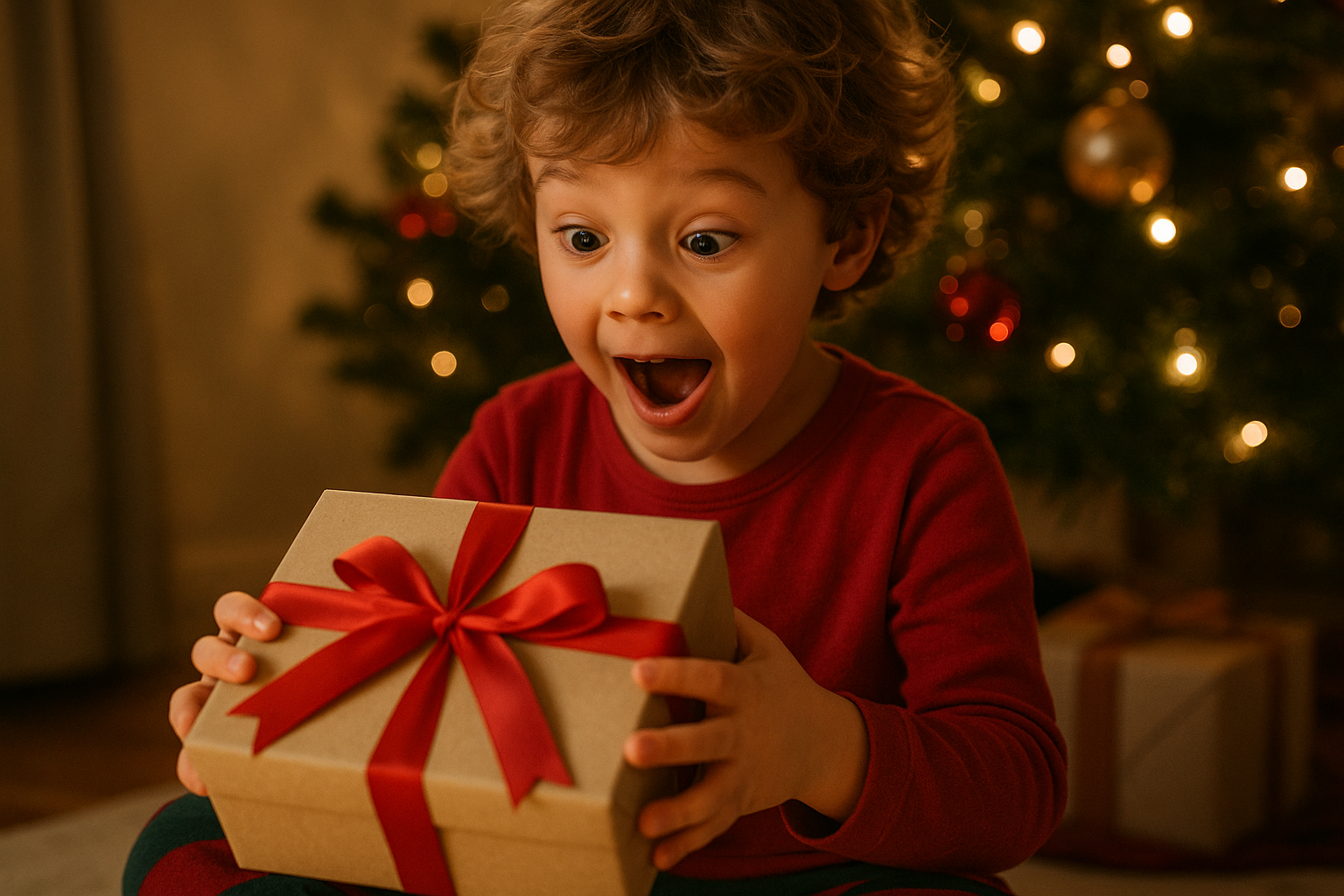 Familie freut sich über gut organisierte Geschenke